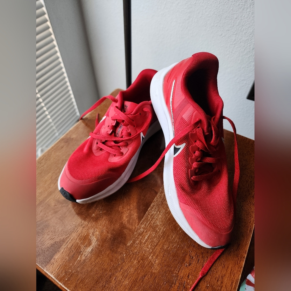 Nike Red and White Sneakers Sleek Design